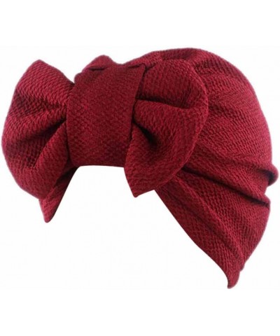 Women Flower Hat Turban Headwrap Beaded Headscarf Twist Knot Beanie Cap Headwear for Black Women Red $8.69 Skullies & Beanies