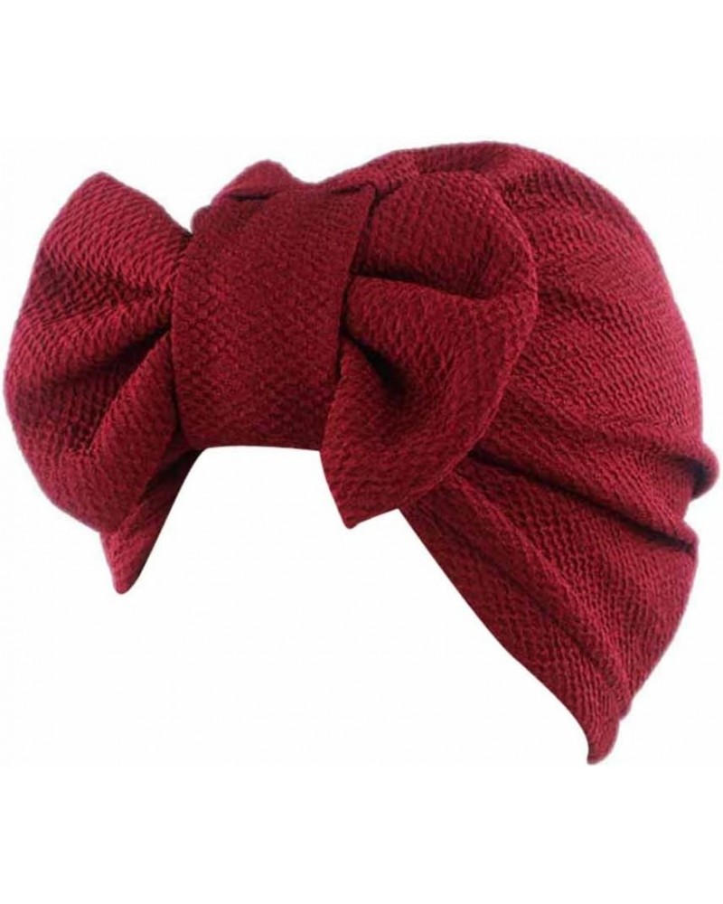 Women Flower Hat Turban Headwrap Beaded Headscarf Twist Knot Beanie Cap Headwear for Black Women Red $8.69 Skullies & Beanies