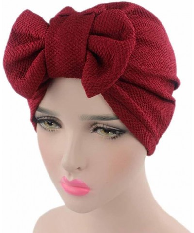 Women Flower Hat Turban Headwrap Beaded Headscarf Twist Knot Beanie Cap Headwear for Black Women Red $8.69 Skullies & Beanies