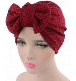 Women Flower Hat Turban Headwrap Beaded Headscarf Twist Knot Beanie Cap Headwear for Black Women Red $8.69 Skullies & Beanies