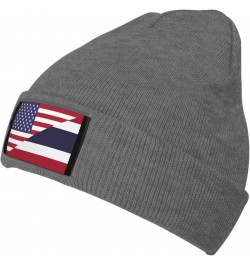 America Thailand Friendship Flag Cozy Knitted Beanie Hat - Stylish Winter Headwear Acrylic Ideal for All Ages Deep Heather $1...