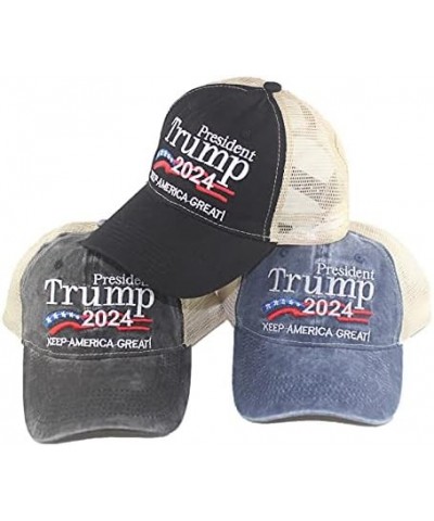 President Trump 2024 Hat Keep America Great Again Embroidered MAGA USA Bucket Baseball Cap Trump Hat Black-3 $7.00 Baseball Caps