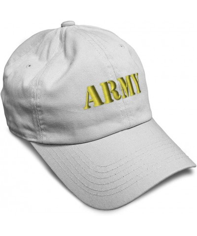 Custom Soft Baseball Cap Army Embroidery Army Respect Twill Cotton Embroidered Dad Hats for Men & Women White Design Only $13...