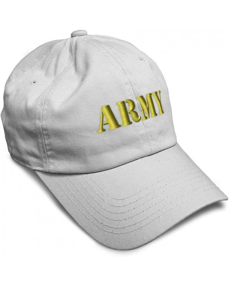 Custom Soft Baseball Cap Army Embroidery Army Respect Twill Cotton Embroidered Dad Hats for Men & Women White Design Only $13...