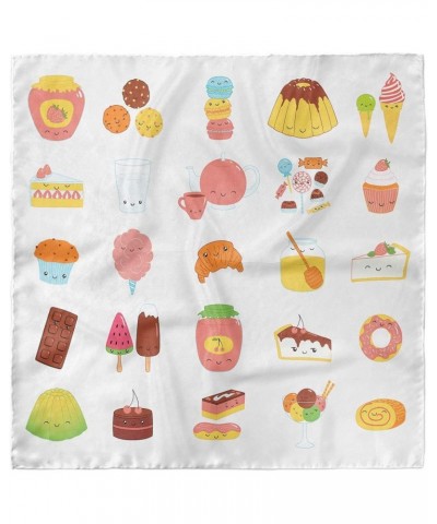 Food Head Scarf, Dessert Concept Sketches, Hair Wrap Multicolor $16.42 Scarves