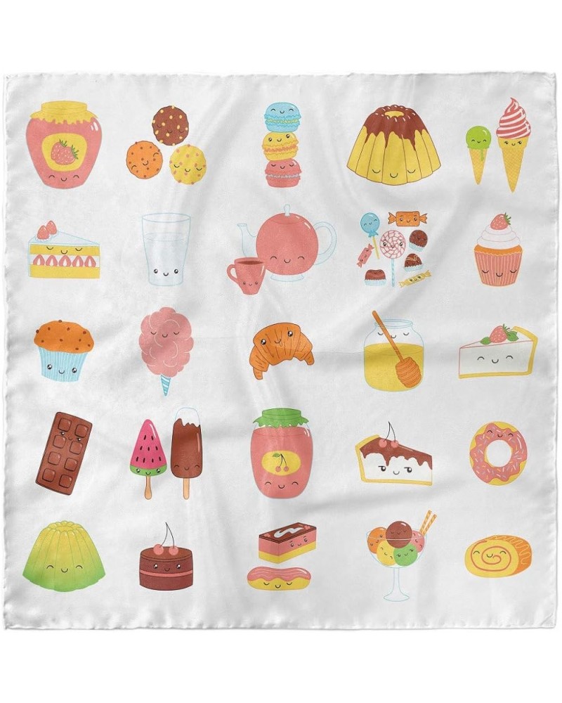 Food Head Scarf, Dessert Concept Sketches, Hair Wrap Multicolor $16.42 Scarves