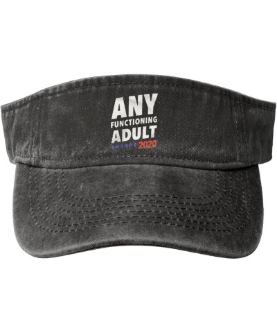 Any Functioning Adult 2020 Men's and Women' Sport Sun Visor Hats Adjustable Empty Top Baseball Cap Denim Cap Black Black $10....