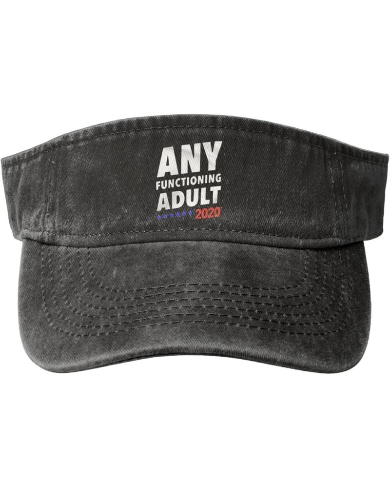 Any Functioning Adult 2020 Men's and Women' Sport Sun Visor Hats Adjustable Empty Top Baseball Cap Denim Cap Black Black $10....