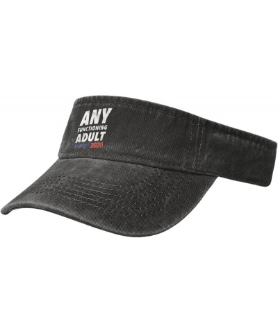 Any Functioning Adult 2020 Men's and Women' Sport Sun Visor Hats Adjustable Empty Top Baseball Cap Denim Cap Black Black $10....