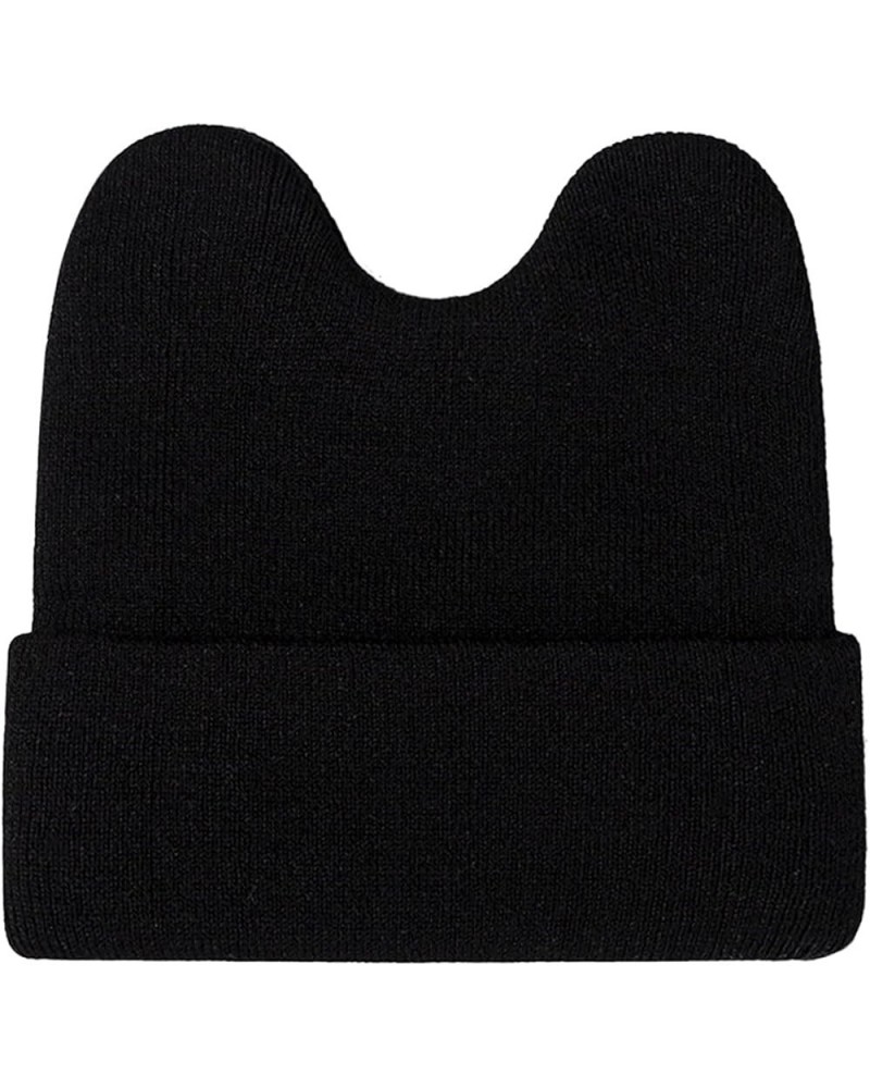 Warm Hat Ears Skull Caps Rabbit Knitted Woolen Outdoor Hat Solid Girls for Women Cute Beanie Hats Trendy caps Accessories Bla...