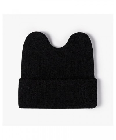 Warm Hat Ears Skull Caps Rabbit Knitted Woolen Outdoor Hat Solid Girls for Women Cute Beanie Hats Trendy caps Accessories Bla...