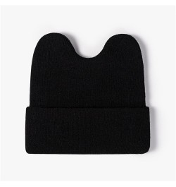 Warm Hat Ears Skull Caps Rabbit Knitted Woolen Outdoor Hat Solid Girls for Women Cute Beanie Hats Trendy caps Accessories Bla...