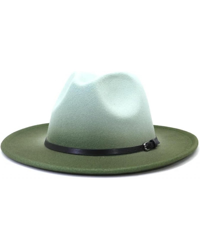 Unisex Four Seasons Casual Wool Felt Fedora Solid Color Flat Brim Classic Jazz Hat Color 8 $18.26 Fedoras