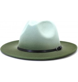 Unisex Four Seasons Casual Wool Felt Fedora Solid Color Flat Brim Classic Jazz Hat Color 8 $18.26 Fedoras