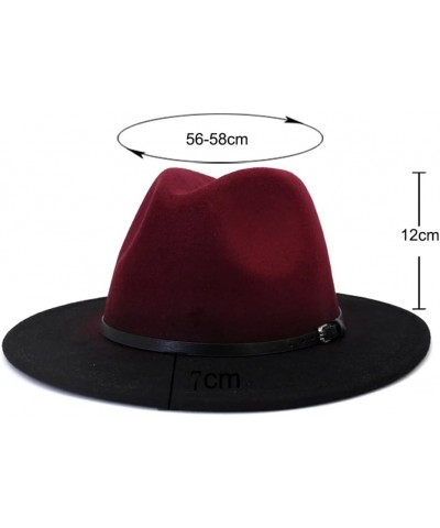 Unisex Four Seasons Casual Wool Felt Fedora Solid Color Flat Brim Classic Jazz Hat Color 8 $18.26 Fedoras