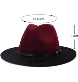 Unisex Four Seasons Casual Wool Felt Fedora Solid Color Flat Brim Classic Jazz Hat Color 8 $18.26 Fedoras