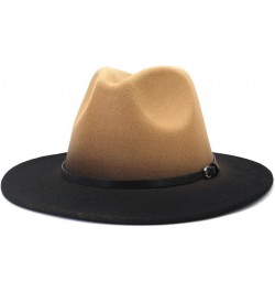 Unisex Four Seasons Casual Wool Felt Fedora Solid Color Flat Brim Classic Jazz Hat Color 8 $18.26 Fedoras