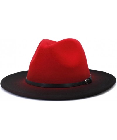 Unisex Four Seasons Casual Wool Felt Fedora Solid Color Flat Brim Classic Jazz Hat Color 8 $18.26 Fedoras