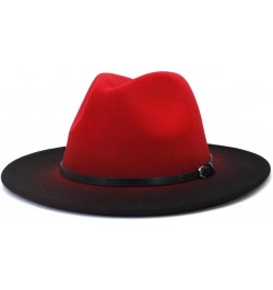 Unisex Four Seasons Casual Wool Felt Fedora Solid Color Flat Brim Classic Jazz Hat Color 8 $18.26 Fedoras