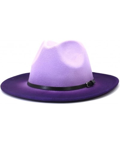 Unisex Four Seasons Casual Wool Felt Fedora Solid Color Flat Brim Classic Jazz Hat Color 8 $18.26 Fedoras