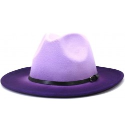 Unisex Four Seasons Casual Wool Felt Fedora Solid Color Flat Brim Classic Jazz Hat Color 8 $18.26 Fedoras