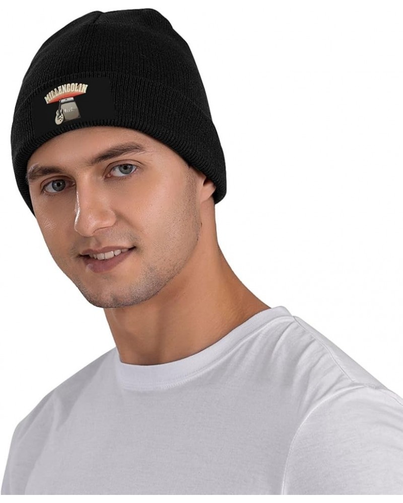 Millencolin Beanie Hat Cute Pattern Knit Cap Keep Warm Winter Beanie Men and Women Black Black $11.84 Skullies & Beanies