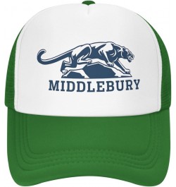 Middlebury College Logo Trucker Hats for Both Men and Women - Mesh Baseball Snapback Hats Green $17.48 Baseball Caps