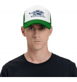 Middlebury College Logo Trucker Hats for Both Men and Women - Mesh Baseball Snapback Hats Green $17.48 Baseball Caps