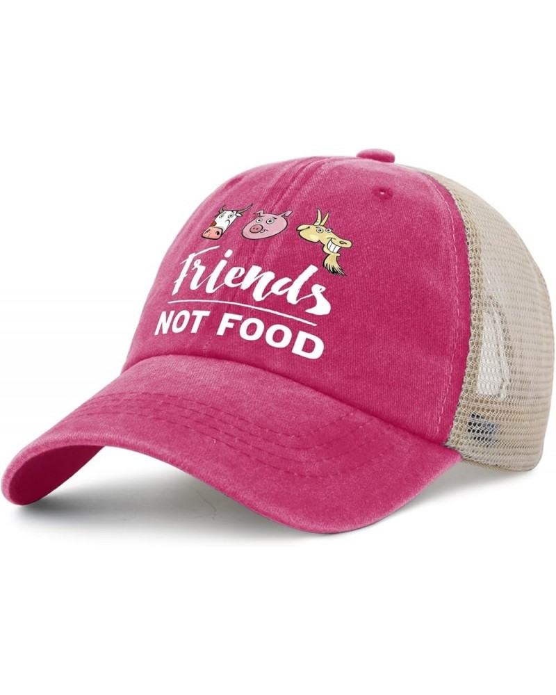 Friends Not Food Hat Mens Trendy Caps for Mens AllBlack Cycling Cap Cute for Drivers Pink $9.00 Baseball Caps