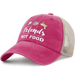 Friends Not Food Hat Mens Trendy Caps for Mens AllBlack Cycling Cap Cute for Drivers Pink $9.00 Baseball Caps