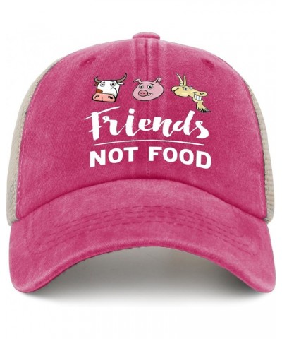 Friends Not Food Hat Mens Trendy Caps for Mens AllBlack Cycling Cap Cute for Drivers Pink $9.00 Baseball Caps