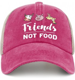 Friends Not Food Hat Mens Trendy Caps for Mens AllBlack Cycling Cap Cute for Drivers Pink $9.00 Baseball Caps