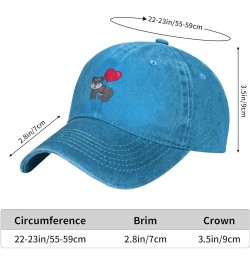 Cute Fox Flying with Love Shaped Balloon Dad Hat Vintage Baseball Cap for Men Women Hats Gifts Trucker Caps Blue $12.97 Baseb...