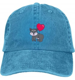 Cute Fox Flying with Love Shaped Balloon Dad Hat Vintage Baseball Cap for Men Women Hats Gifts Trucker Caps Blue $12.97 Baseb...