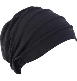 Women Hat Women' s Hijabs Turban Elastic Cloth Head Cap Hat Ladies Hair Plain Scarf Cap Pink $8.68 Skullies & Beanies