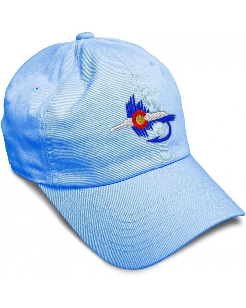 Soft Baseball Cap Colorado Flag Fishing Fly Embroidery Cotton Dad Hats for Men & Women Light Blue Design Only $13.72 Baseball...