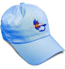 Soft Baseball Cap Colorado Flag Fishing Fly Embroidery Cotton Dad Hats for Men & Women Light Blue Design Only $13.72 Baseball...