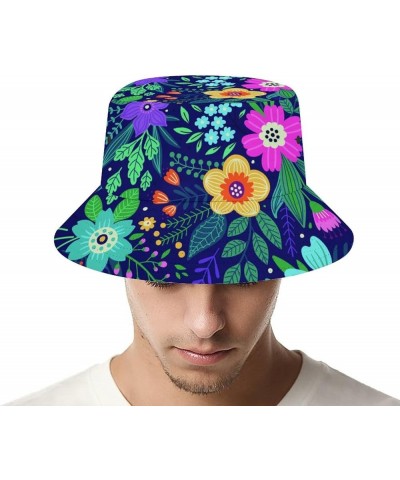 Tropical Palm Leaf Bucket Hat for Men UV Protection Neon Color Fisherman Sun Hat Full Print Beach Travel Summer Cap Spring Su...