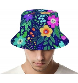 Tropical Palm Leaf Bucket Hat for Men UV Protection Neon Color Fisherman Sun Hat Full Print Beach Travel Summer Cap Spring Su...