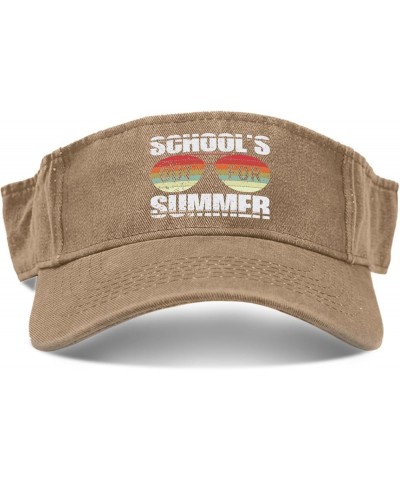 School's Out for Summer Hat Sun Visor Hat for Women Running Hats Trendy Golf Cap Pigment Khaki $10.38 Visors