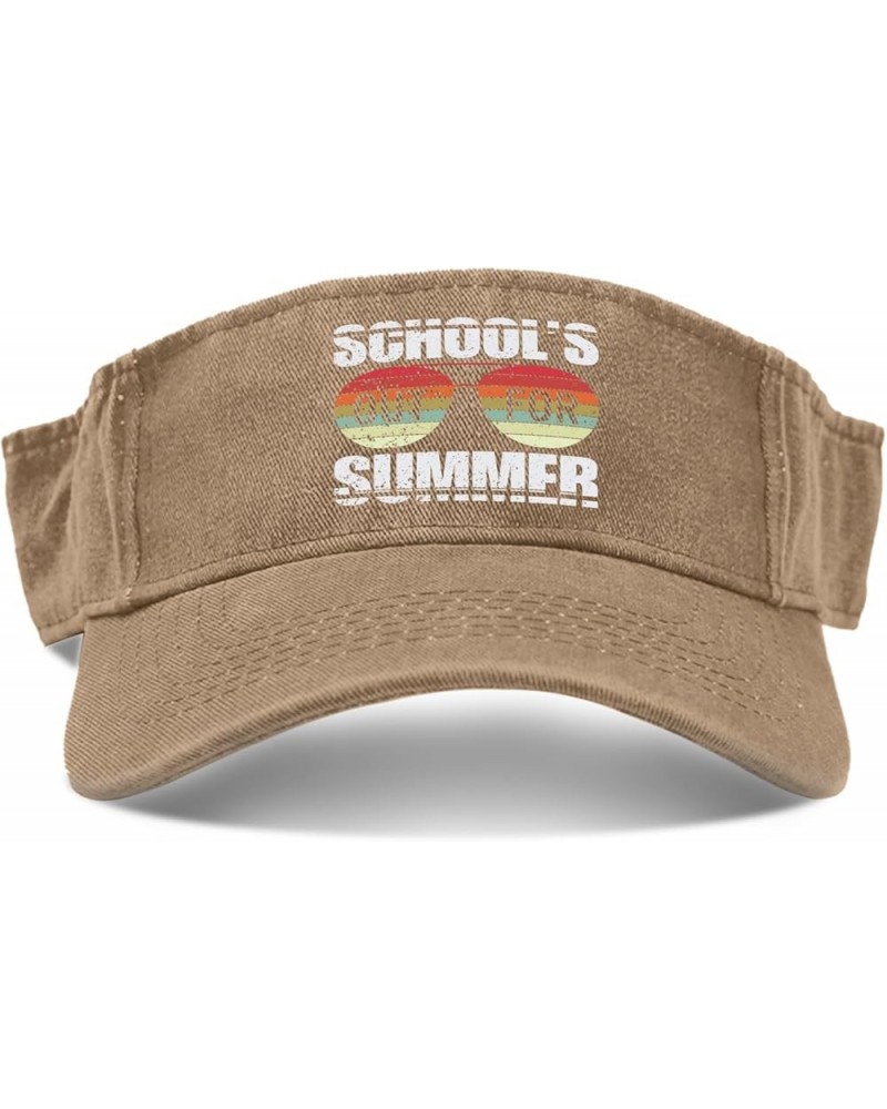 School's Out for Summer Hat Sun Visor Hat for Women Running Hats Trendy Golf Cap Pigment Khaki $10.38 Visors