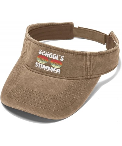 School's Out for Summer Hat Sun Visor Hat for Women Running Hats Trendy Golf Cap Pigment Khaki $10.38 Visors