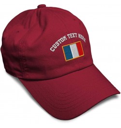 Soft Baseball Cap France Europe Football Cup Dad Hats for Men & Women Burgundy Personalized Text Here $15.89 Baseball Caps