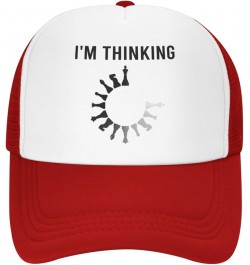 Funny Sayings I'm Thinking Chess Pieces Chess Trucker Hat Men Baseball Cap Women Cowboy hat Golf Dad Cap Black Red $9.35 Base...