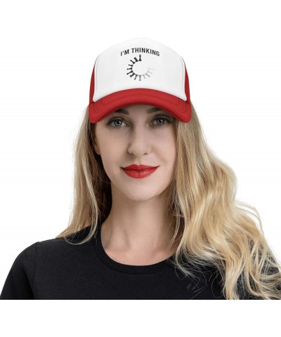 Funny Sayings I'm Thinking Chess Pieces Chess Trucker Hat Men Baseball Cap Women Cowboy hat Golf Dad Cap Black Red $9.35 Base...