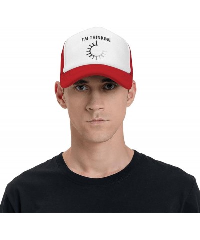 Funny Sayings I'm Thinking Chess Pieces Chess Trucker Hat Men Baseball Cap Women Cowboy hat Golf Dad Cap Black Red $9.35 Base...