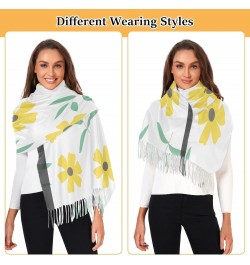 Scarves for Women Yellow Flowers Leaves Scarf Soft Shawl Wrap Winter Scarf with Tassels $10.66 Scarves