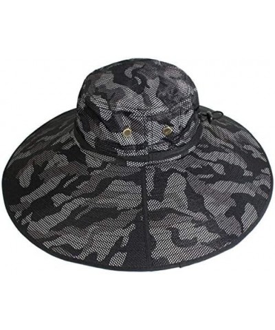 Women Sunshade Straw Hat Wide Brim Beach Sun Visor Bucket Cap Boonie Sunhats Camouflage $11.47 Sun Hats