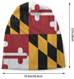 Beanies Winter Hats Warm Knitted Cap for Men & Women Maryland State Flag Lined Thick Skully Stocking Ski Hat Slouchy, Soft He...