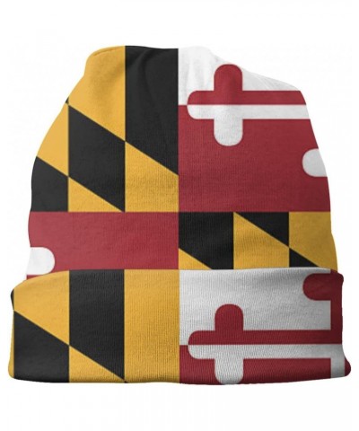 Beanies Winter Hats Warm Knitted Cap for Men & Women Maryland State Flag Lined Thick Skully Stocking Ski Hat Slouchy, Soft He...